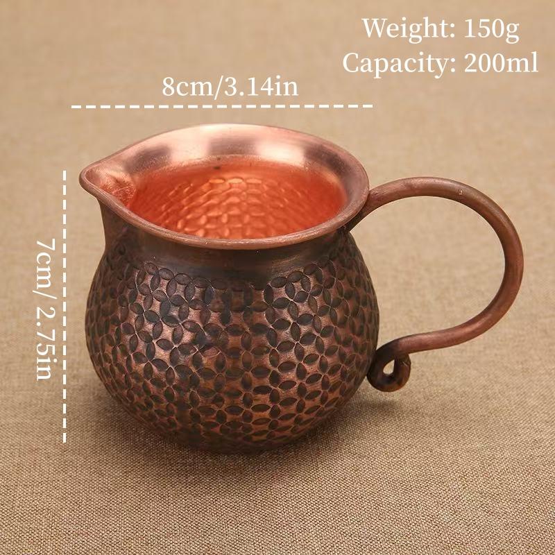 Vintage Copper Mini Coffee Mug,Camping Water Mug Handcrafted Hammer Texture Handle Juice Cups Home use Drinking 200ml Tea Cup