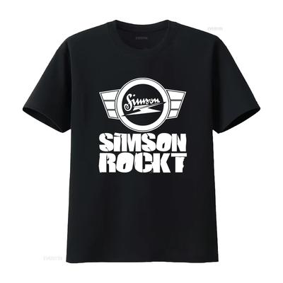Premium T Shirt Simson Rockt Retro Vintage Motorcycle Brand Logo Print Vintage Fashion Breathable Designer Clothes