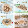 Wooden Parrot Puzzle Toys Bite Resistant Wear-Resistant Bird Chewing Toys Durable Block Cork Bird Perch Stand Bird Activity