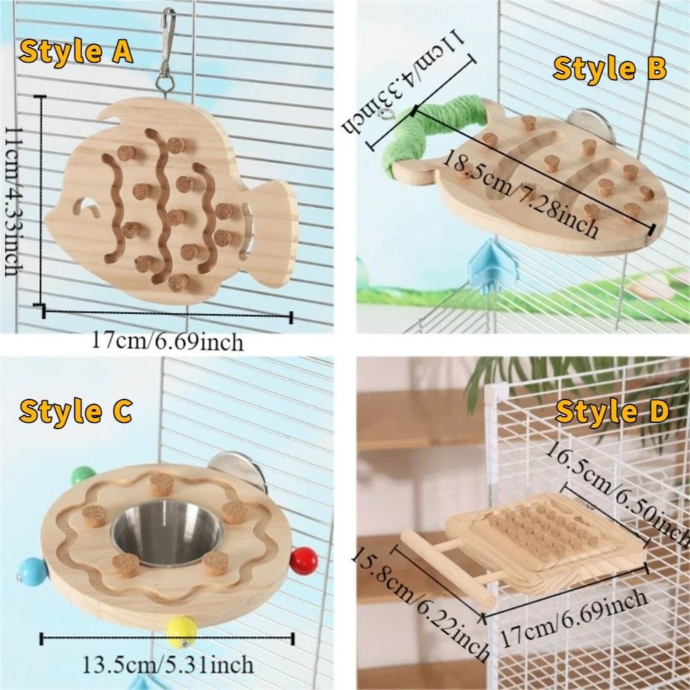 Wooden Parrot Puzzle Toys Bite Resistant Wear-Resistant Bird Chewing Toys Durable Block Cork Bird Perch Stand Bird Activity