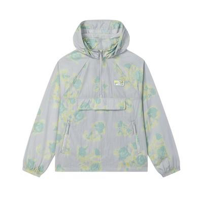 X MAISON KITSUNE Original Logo Print Mode Locker Gewebte Kapuzenjacke Raglan Langarm Jacke Damenjacken Nebelgrau F11W529702F-GY