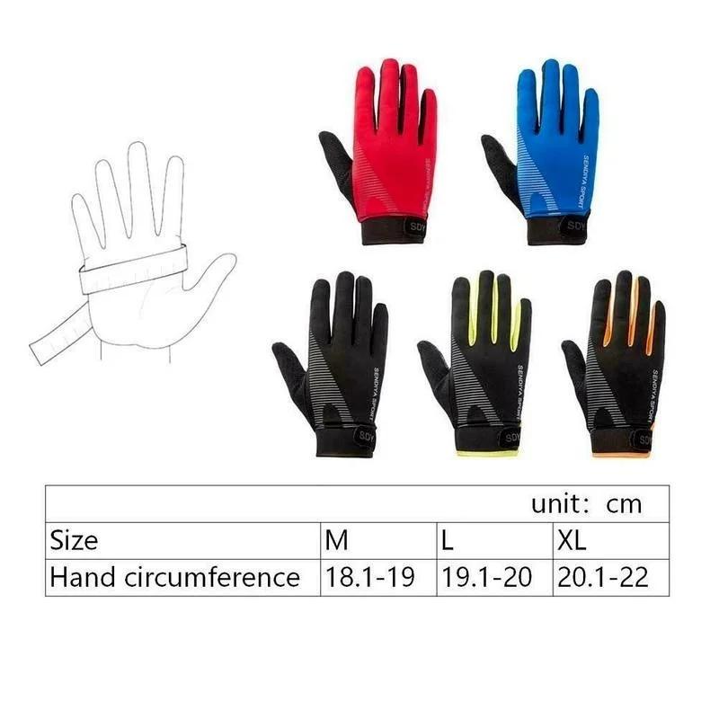 Summer Thin Riding Gloves Soft Breathable UV Protection Full Finger Adjustable Size Men and Women Motorcycle Bicycle Bicycle Athletic Glove
