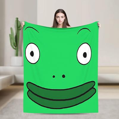 I'm Mr Frog Smiling Friends Blanket Warm Soft Funny Plush Throw Blanket For Couch Bed Decorative Flannel Bedspread Bed Cover