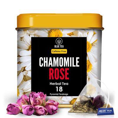 Kamillen- und Rosentee (18er Pack, 1,83 g), Kamillen-Rosen-Kräutertee, Blauer Tee