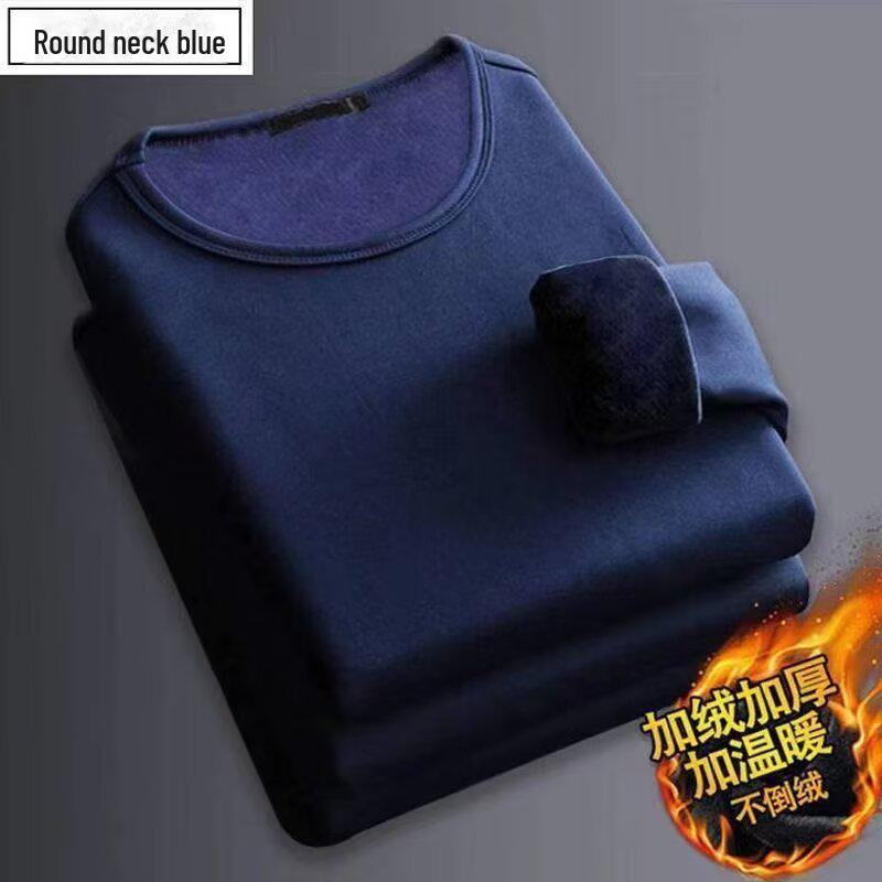 

Мужская теплая футболка с длинным рукавом из модала, хлопка и бархата, с круглым вырезом - новый стиль осень/зима 4XL