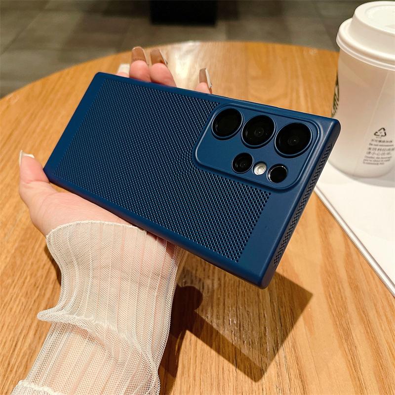 Applicable to Samsung S25Ultra heat dissipation net breathable mobile phone case ultra-thin s24 anti-drop NOTE20u all-inclusive protective case