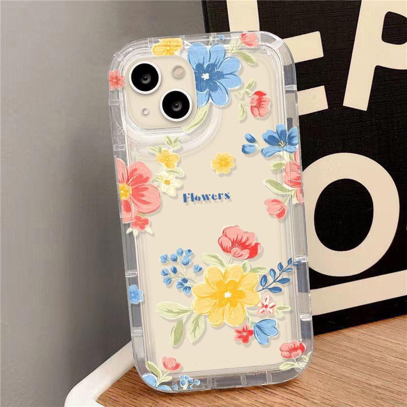 Colored Flowers and Plants for iPhone17promax Phone Case Apple 14 Retro 13/16 Premium 15