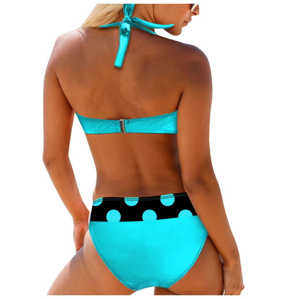 Women's Fashion High Waist Sexy Polka Dot Bikini Split Swimsuit