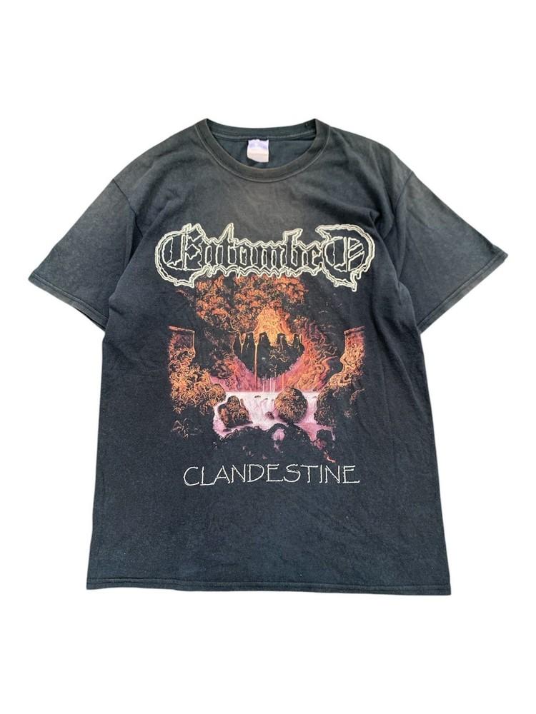 VTg 2000s Entombed Clandestine Black Short Sleeve Unisex T shirt NH24853 M