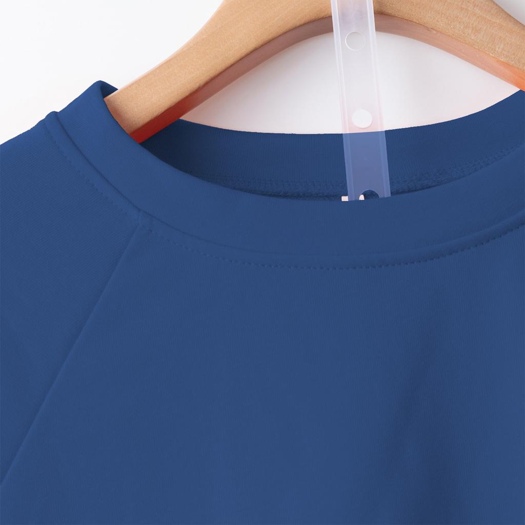 Women's Fashionable Solid Color Round Neck Long Sleeved Sports Casual Pullover Sweatshirt Top