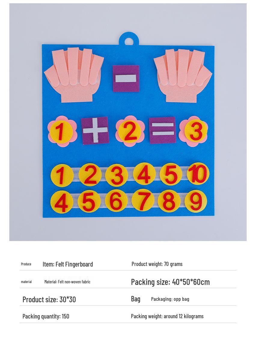 

Kids Educational DIY Felt Finger Puzzle & Arithmetic Board