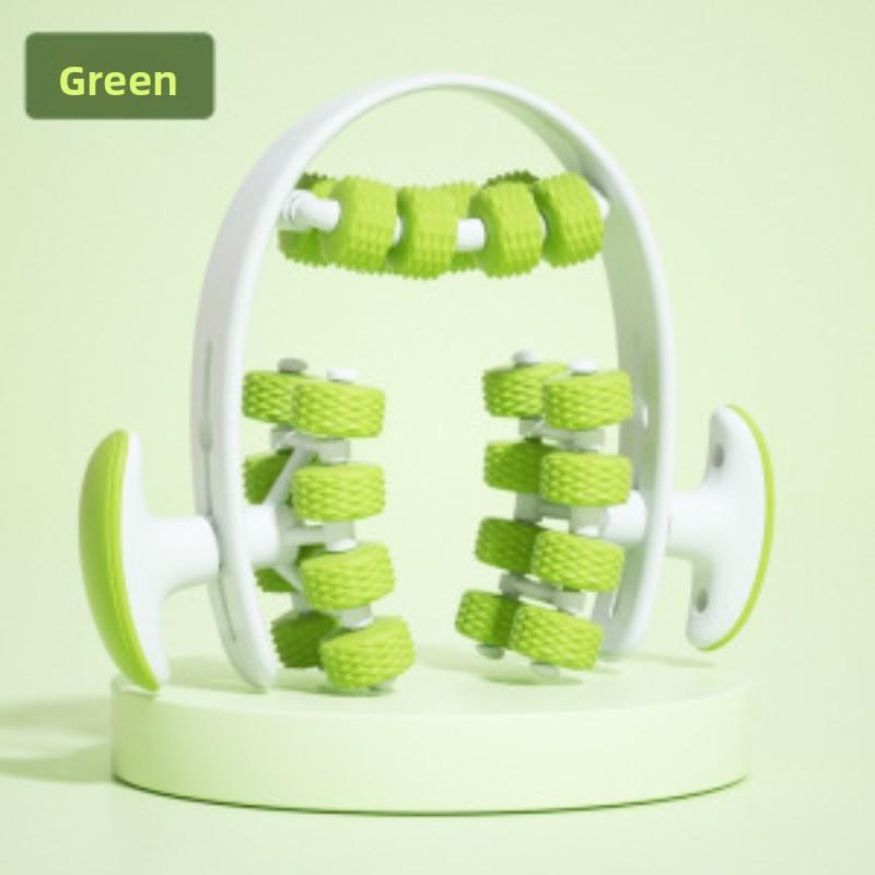 

24-роликовый массажер для ног – Колесо для тонизирования бедер и скульптурирования икр для домашнего фитнеса и облегчения глубоких тканей и восстановления после йоги зелёный