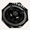 Black Cat Moon Phase Pentagram Crystal Circle StickerUmbrella, Portable 3-Fold Compact Umbrella for Men & Women Gift