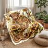 Highland Cows in Magical Forest Theme blanket Lightweight Warm Flannel Blanket Decorative Throw Blanket for Home Decoration