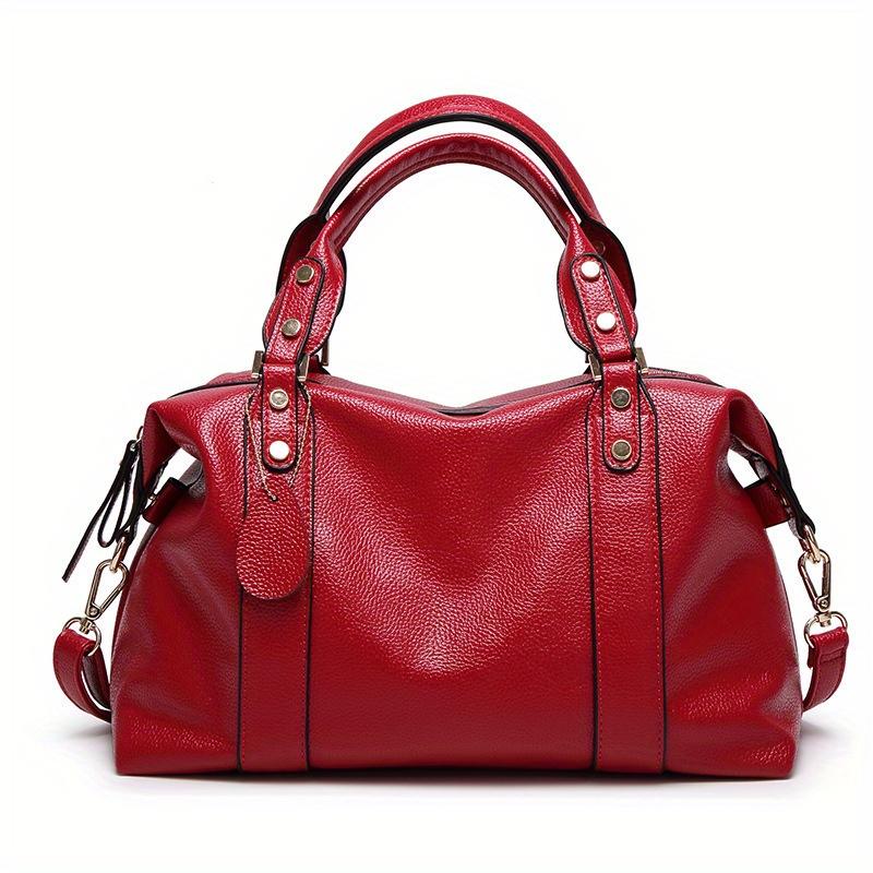

Women Pu Leather Tote Handbag Messenger Document Work Shoulder Casual Crossbody Computer Compartment Travel Bag Christmas Gift червоний
