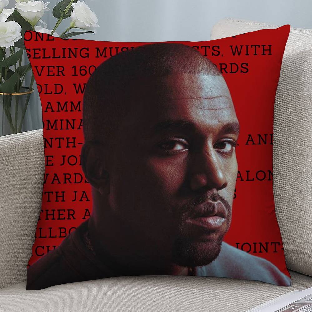 Rapper K-Kanye W-West Pillow Case Short Plush Double-sided Print Square Throw Pillow Covers Sofa Home Cushion Decor
