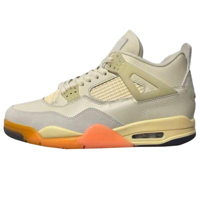 Air Jordan 4 Retro Birds Of Paradise Damen Sneaker Tan Kokosmilch Metallisches Gold Muslin Helles Mango Sonnenuhr Schwarz HV0823-101