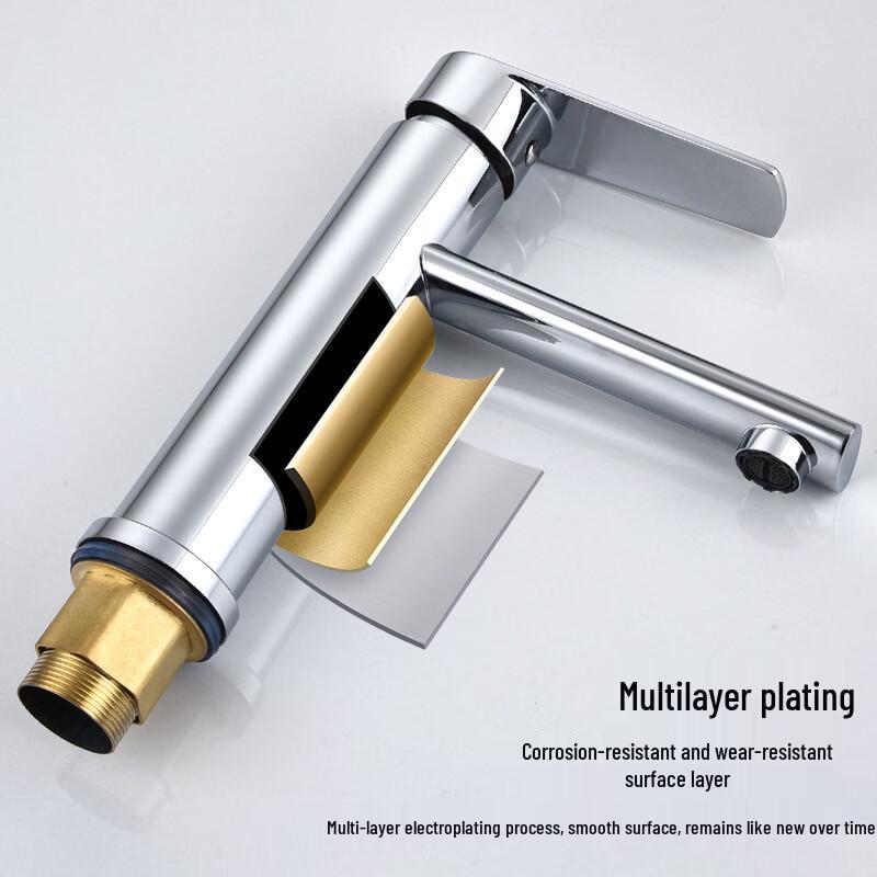 Gunmetal Grey Extended Spout Basin Mixer Faucet