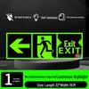 Fluorescent Fire Exit Sign - Self-Adhesive, No Wiring