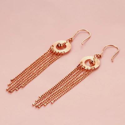 Glossy and Gentle Style Tassel Round Bead Earrings for Women Exquisite Elegant Earrings Fashionable Engagement Zircon Gift