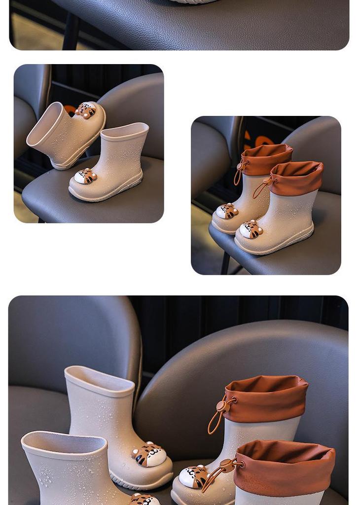 Kids' Waterproof Non-slip Rubber Rain Boots for Boys and Girls - Lightweight and Durable