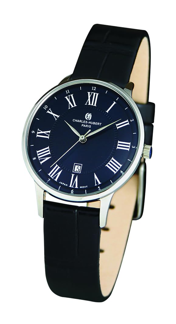 

Charles Hubert Черные часы с 3 стрелками и индикатором даты 7037-E чёрный