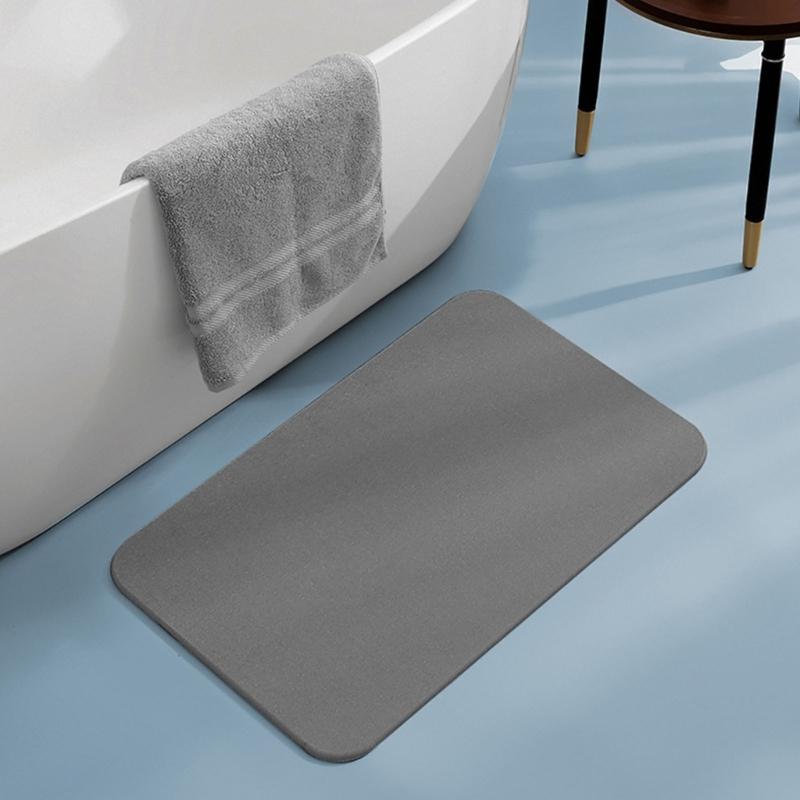 Badematte Sicher Rutschfest Kieselgurmatte Schnelltrocknend Saugfähiger Teppich Fußmatte für Familie mit Kindern und Senioren