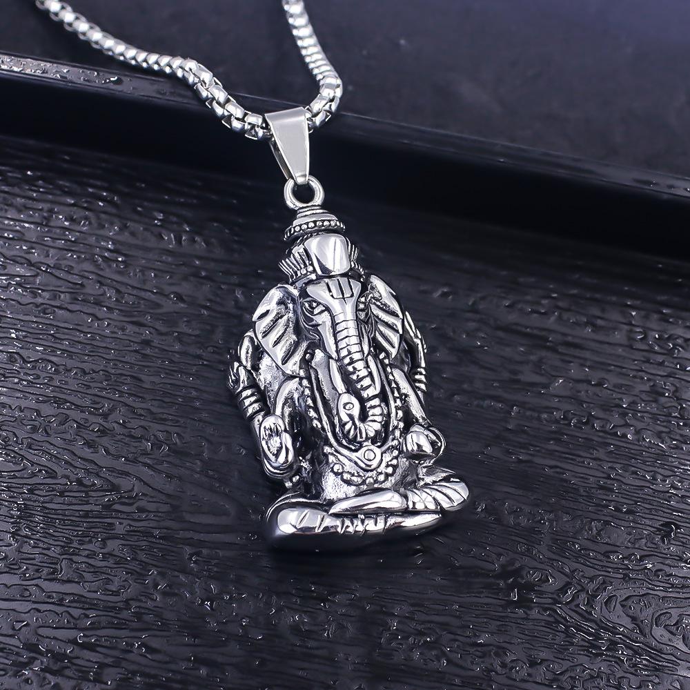 Necklace Men's Vintage Elephant Pendant