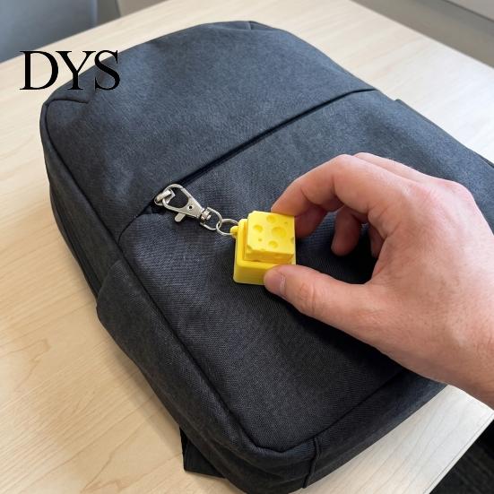 Unique Cheese Shape Keyring Fidget Keychain, Mechanical Keyboard Click, Creative Sound Stress Relief Funny Sensory Gift Toy, Durable Plastic Portable