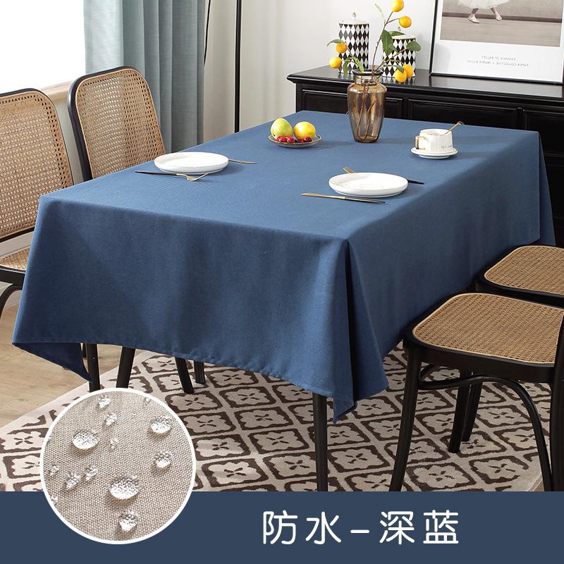 Solid Color Tablecloth Modern Waterproof Dining Table Cloth Imitate Cotton Linen Material Quality Picnic Cloth Home Office Decor