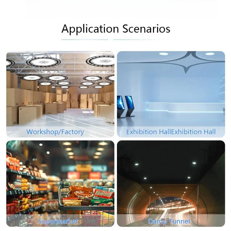 100W 150W 200W 6500K LED High Bay Light High Brightness Industrial Lighting Workshop Warehouse Garage LED Lamp AC180-260V