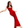 Royal sister temperament shows figure, retro red suspender dress is beautiful and unique, waist halter, hip wrap, fishtail skirt summer