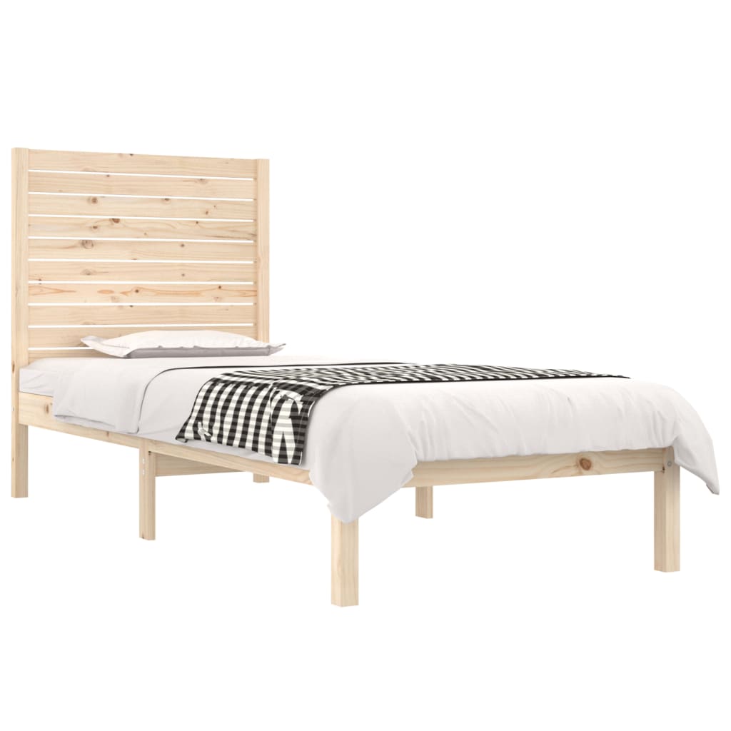 Vidaxl Bed Frame, Solid Wood, 90X190 Cm, Single