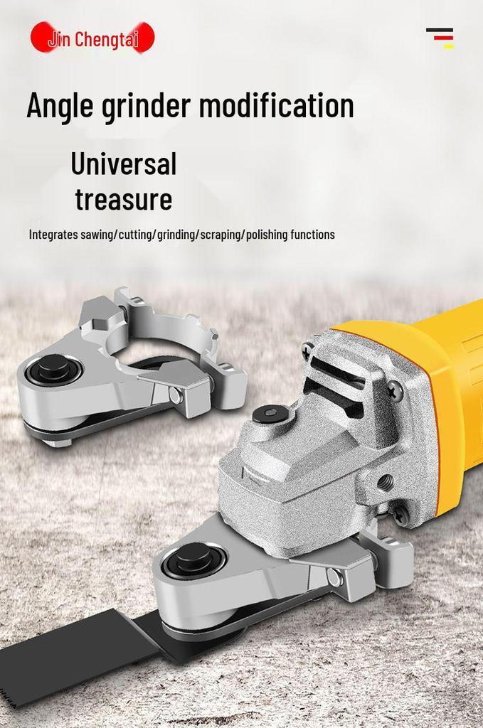 Universal Multi-tool Angle Grinder: Woodworking Electric Trimmer & Chisel Conversion Head.