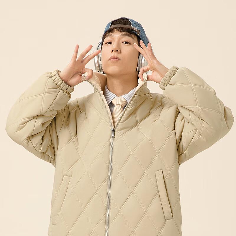 JEEP SPIRIT Men's Fleece-Lined Stand Collar Padded Jacket