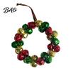 Holiday Decorative Accessories Christmas Tree Bell Pendant with Lanyard, Ring Hanging Decoration for Ornament Home Decor, Metal Multicolored