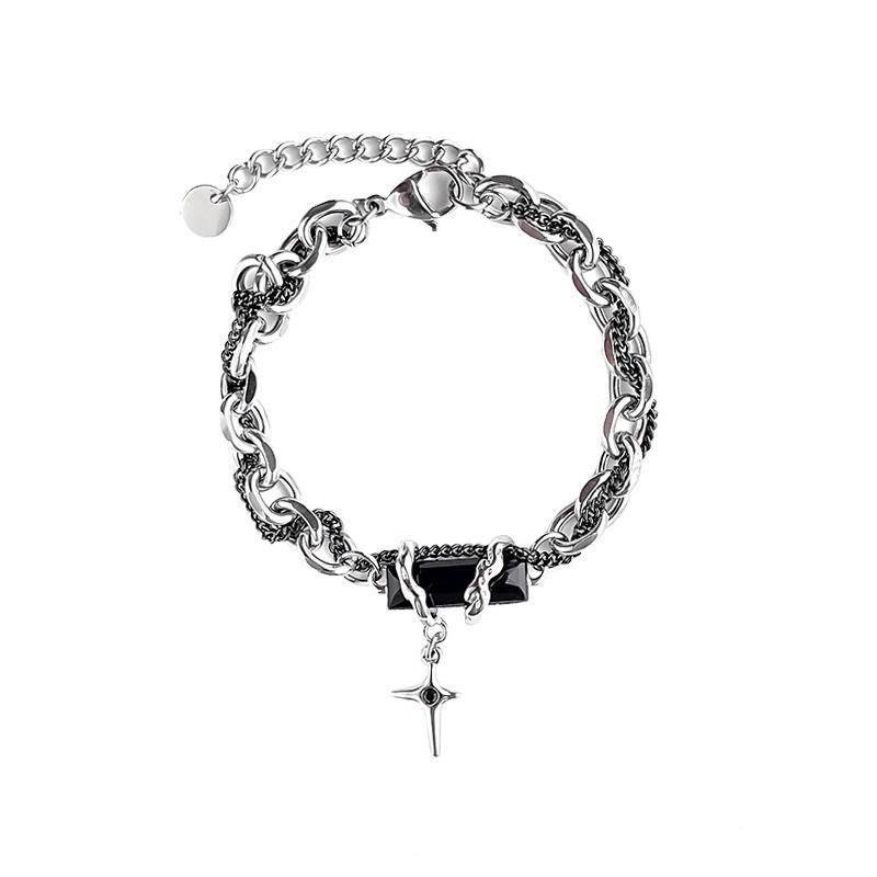 Star-shaped Bracelet with Star-shaped Pendant for Women, A Niche and Sweetly Cool Minimalist Couple's Accessory.