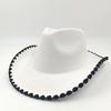 2023 New Wrapped Western Cowboy Hat Men's and Women's Jazz Cowboy Hat with Leather Wide Brim Church Panama Fedora Hat