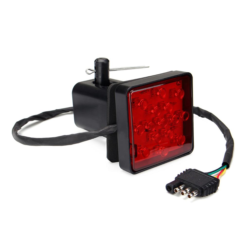 2"Trailer Truck Hitch Towing Receiver Cover 15 LED Brake Light Cover with Pin