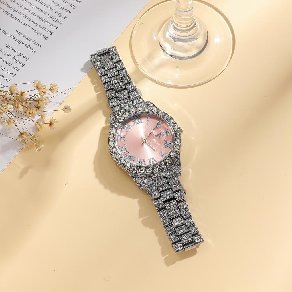 New foreign trade explosive diamond-studded Roman fashion with calendar women's watch women's watch women's models
