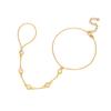Exquisite Stainless Steel Finger Hand Chain for Women Light Luxury Rhinestone Golden Color Bracelet Party Jewelry Accessory