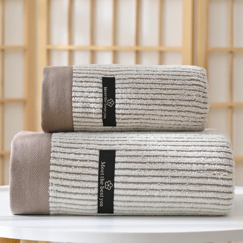 

2pcs/set Ultra Soft Combed Cotton Soft and Absorbent Household Pure Cotton Supermarket Gift Face Washing Bath Towel 70x140cm75x35&2pcs хакі