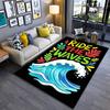 "Ride the Waves Carpet with Wave Design and Colorful Leaf Pattern" Suitable for Use As an Anti-slip for Living Room Bedroom Sofas