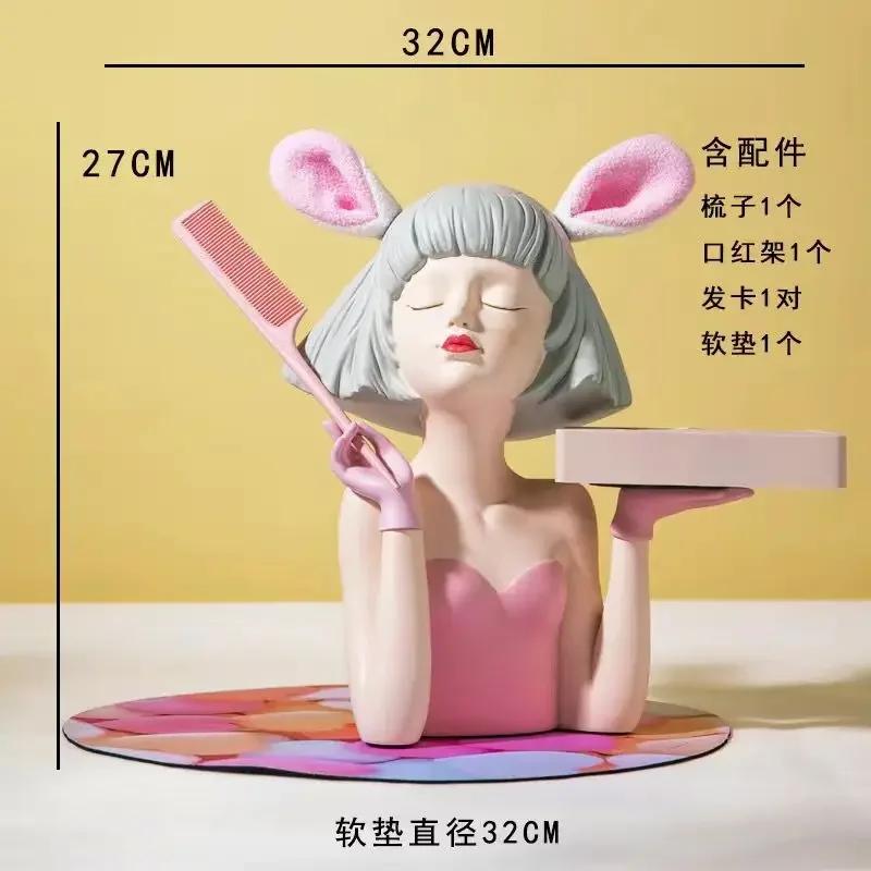 Creative Modern Girl Resin Ornaments Healing Department Porch Sculpture Decoration Home Bedroom Dressing Table Figurines Crafts