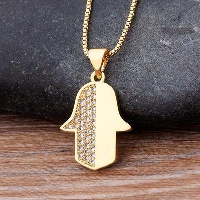 Nidin Luxury Fashion Cubic Zirconia Heart Pendant Women Gold Plated High Quality Chain Necklace Sparking Jewelry Party Gift