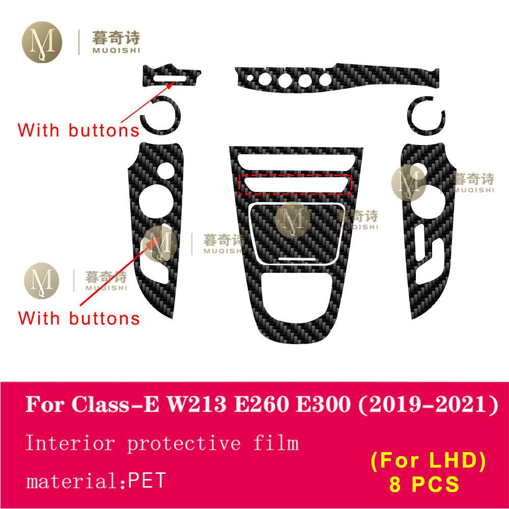 Pentru Mercedes Benz W213 Class-E Coupe - Film interior auto din fibră de carbon 5D PET Consolă centrală Film anti zgârieturi PPF