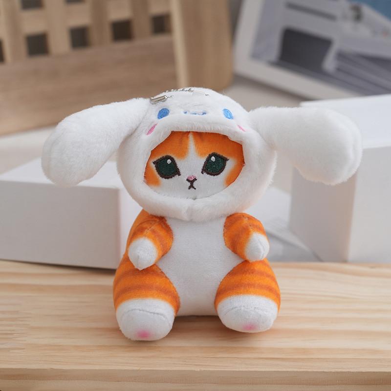 Adorable Plush Sanrio Shark Cat Backpack Keychain Doll Pendant For Creative Gifts