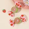 1Pair Valentine'S Day Children'S Sweet Lollipop Hair Clip Red Butterfly Bow Hair Accessory Cute Headwear Hairpin Gifts