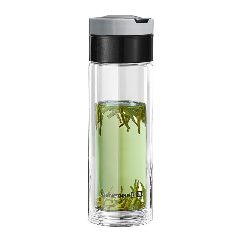 ZISIZ Portable Double-Layer Glass Tea Infuser Bottle