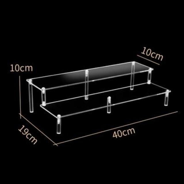 Ladder Acrylic Display Stand for Funko Figures,Cosmetics,Cupcake Perfume,Doll;Display Riser Rack Shelf for Decoration Organizer